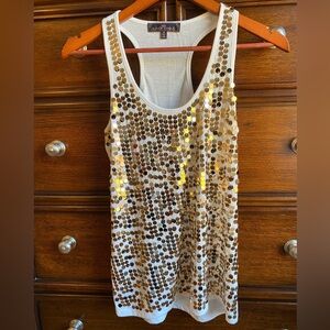 Almost Famous Gold Sequin Tank Top